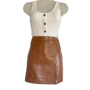 Faux leather skirt
